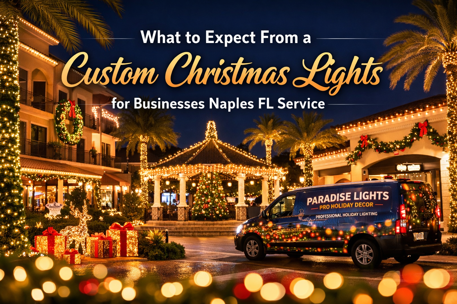 What to Expect From a Custom Christmas Lights for Businesses Naples FL Service
