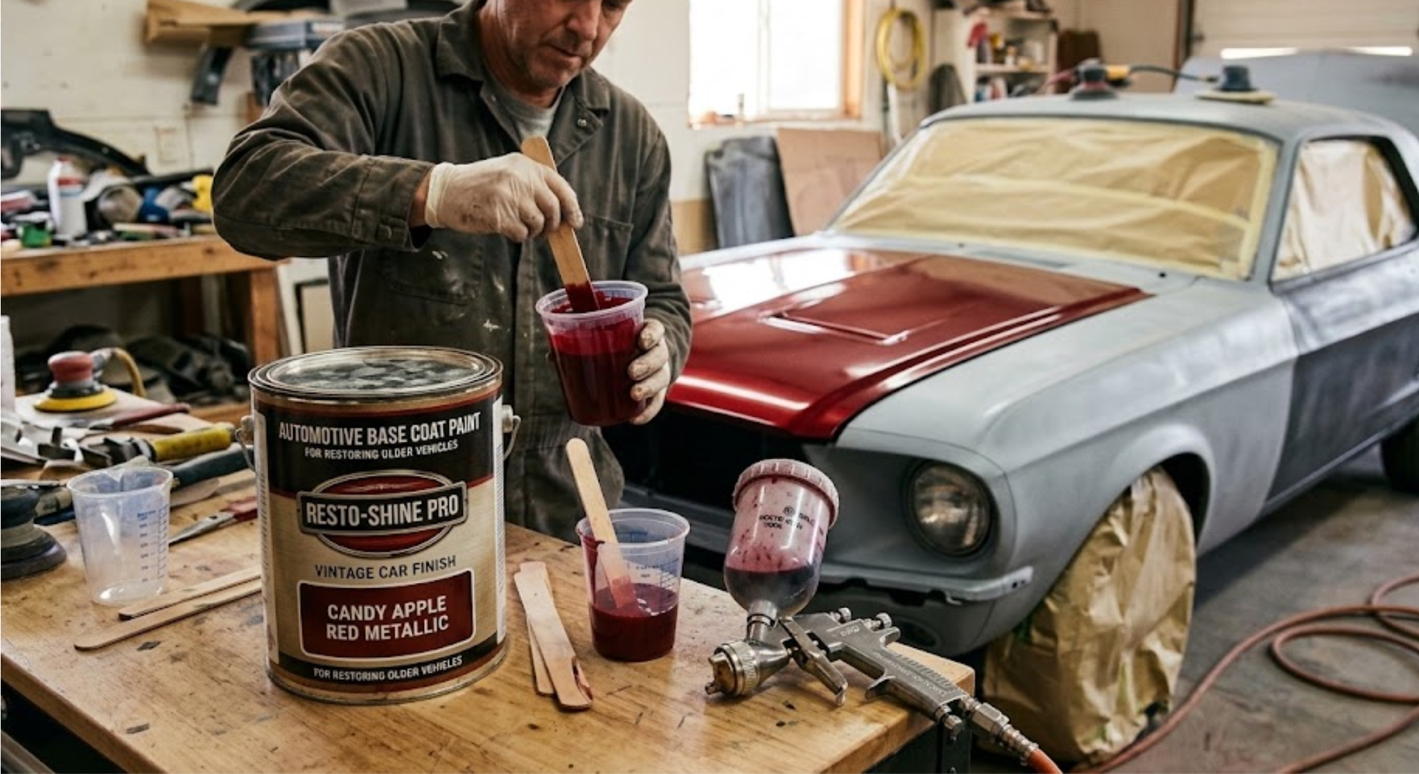 Automotive Base Coat Paint for Restoring Older Vehicles